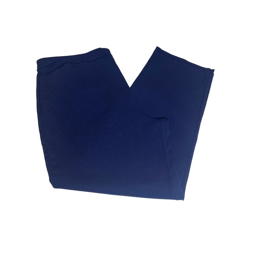 Susan Graver Pants Navy Blue Liquid Knit Pull On Stretch Straight Leg, XL - Picture 7 of 10
